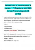 Relias ED RN A Test Questions & Answers | 70 Questions with 100% Correct Answers | Updated & Verified
