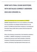 NRNP 6675 FINAL EXAM QUESTIONS  WITH DETAILED CORRECT ANSWERS  2023-2024 GRADED A+