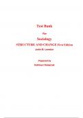 Test Bank for Sociology Structure and Change 1st Edition by Jodie Lawston (All Chapters, 100% Original Verified, A+ Grade)