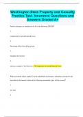 Washington State Property and Casualty Practice Test- Insurance Questions and  Answers Graded A+