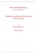 Solutions Manual for A First Course in Statistics 12th Edition By James McClave, Terry Sincich (All Chapters, 100% Original Verified, A+ Grade)
