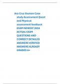 Ava Cruz Ihuman Case study Assessment Quest and Physical assessment feedback EXAM NEWEST 2024 ACTUAL EXAM QUESTIONS AND CORRECT DETAILED ANSWERS VERIFIED ANSWERS ALREADY GRADED A+
