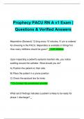 Prophecy PACU RN A v1 Exam | Questions & Verified Answers Graded A | Latest 2024 