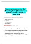 Prophecy Assessments - Core Mandatory Part I | Questions and Verified Answers Graded A+ | Latest 2024 