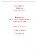 Solutions Manual for Statistics for Business and Economics 14th Edition By James McClave, George Benson, Terry Sincich (All Chapters, 100% Original Verified, A+ Grade)