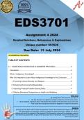 EDS3701 Assignment 4 (COMPLETE ANSWERS) 2024 (693526) - DUE 31 July 2024 