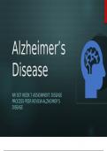 NR 507 Week 7 Assignment: Disease Process Peer Review-Alzheimer’s Disease