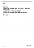 AQA as history industrialisation and the people: britain, c1783–1885 component 1f the impact of industrialisation: britain, c1783 –1832 may 2023
