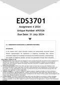 EDS3701 Assignment 4 (ANSWERS) 2024 - DISTINCTION GUARANTEED