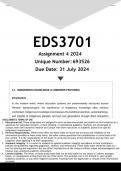 EDS3701 Assignment 4 &lpar;ANSWERS&rpar; 2024 - DISTINCTION GUARANTEED