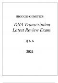 BIOD 210 MOD 6 GENETICS (DNA TRANCRIPTION) LATEST REVIEW EXAM Q & A 2024.