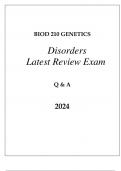 BIOD 210 MOD 7 GENETIC DISORDERS LATEST REVIEW EXAM Q & A 2024.
