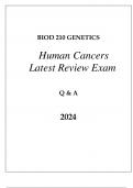 BIOD 210 MOD 8 GENETICS (HUMAN CANCERS) LATEST REVIEW EXAM Q & A 2024.