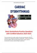 Basic Dysrhythmia Practice Questions with Certified Solutions 2024-2025.