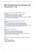 EMT Final Exam Review Questions and Answers (Ch. 1-12)
