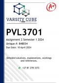 PVL3701 Assignment 2 &lpar;DETAILED ANSWERS&rpar; Semester 1 2024 - DISTINCTION GUARANTEED