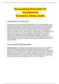 Accounting Principles II: Investments Complete Study Guide