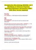 Straighterline Microbiology BIO250L Lab 8 Identifying an Unknown Organism  Worksheet Questions and Answers 2024 /  2025 (New Version Updated) 