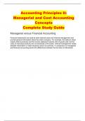 Accounting Principles II: Managerial and Cost Accounting Concepts Complete Study Guide