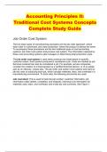 Accounting Principles II: Traditional Cost Systems Concepts Complete Study Guide