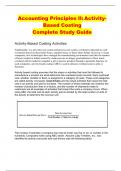Accounting Principles II: Activity-Based Costing Complete Study Guide
