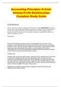 Accounting Principles II: Cost-Volume-Profit Relationships Complete Study Guide