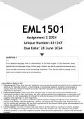 EML1501 Assignment 2 (ANSWERS) 2024 - DISTINCTION GUARANTEED