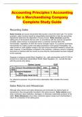 Accounting Principles I Accounting for a Merchandising Company Complete Study Guide