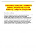 Accounting Principles I Subsidiary Ledgers and Special Journals Company Complete Study Guide