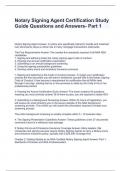 Notary Signing Agent Certification Study Guide Questions and Answers- Part 1