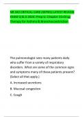 NR 340 CRITICAL CARE &lpar;SEPSIS&rpar; LATEST REVIEW  EXAM Q & A 2024&period;-Prep U&colon; Chapter 33&equals;Drug  Therapy for Asthma & Bronchoconstriction 