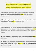AORN Periop101 Practice Questions  With Correct Answers 100% Verified(2023/2024)