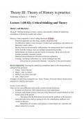 Theory III - summary lectures 1-7