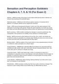 Sensation and Perception Goldstein Chapters 6, 7, 9, & 10 (For Exam 2) 2024/2025 (100% verified)