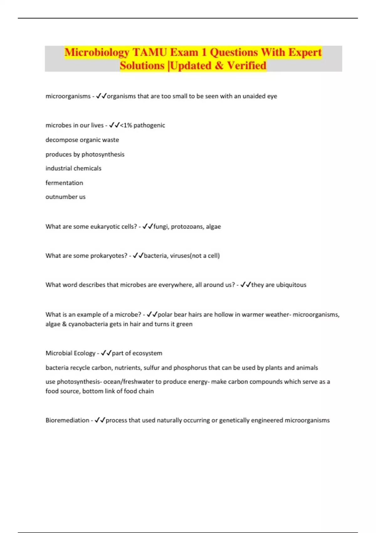 Microbiology TAMU Exam 1 Questions With Expert Solutions Updated microbiology-tamu-exam-1-questions-with-expert-solutions-updated