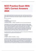 NCE Practice Exam With 100% Correct Answers 2024