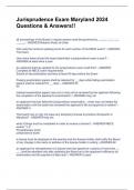 Jurisprudence Exam Maryland 2024 Questions & Answers&excl;&excl;
