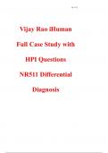 VIJAY RAO IHUMAN CASE STUDY: FORMAL PLAN, PATIENT ACTIVITY, DIFFERENTIAL DIAGNOSIS, HISTORY QUESTIONS AND EXPERT FEEDBACK