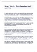 Notary Training Exam Questions and Answers-