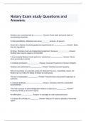 Notary Exam study Questions and Answers