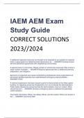 IAEM AEM Exam  Study Guide CORRECT SOLUTIONS  2023//2024