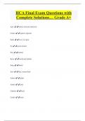 HCA Final Exam Questions with  Complete Solutions&hellip; Grade A&plus;