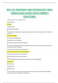 BIO 131 ANATOMY AND PHYSIOLOGY FINAL  EXAM STUDY GUIDE WITH CORRECT  SOLUTIONS&period;