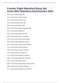 Frontier Flight Attendant Study Set Exam With Questions And Answers 2024
