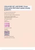 CSULB BIO 207 LAB EXAM 1 Exam study guide 2024 latest update already graded A+