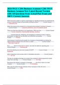 2024 WGU C201 Business Acumen/ C201 WGU  Business Acumen New Latest Recent Version  with All Questions from Actual Past Exam and  100% Correct Answers