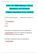STAT 101 SSD4 Module 3 Exam Questions and Answers - Higher Education Army Institute