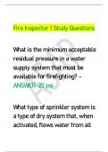 Fire Inspector 1 Study Questions 