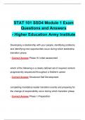 STAT 101 SSD4 Module 1 Exam Questions and Answers - Higher Education Army Institute