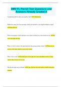 DMV FL Permit Test Questions and Answers Already Graded A